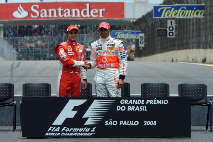 Felipe Massa i Lewis Hamilton przed GP Brazylii 2008