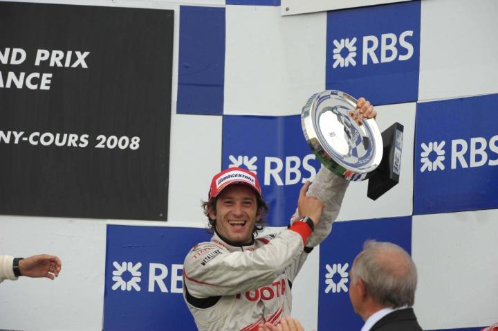 Jarno Trulli na podium GP Francji 2008
