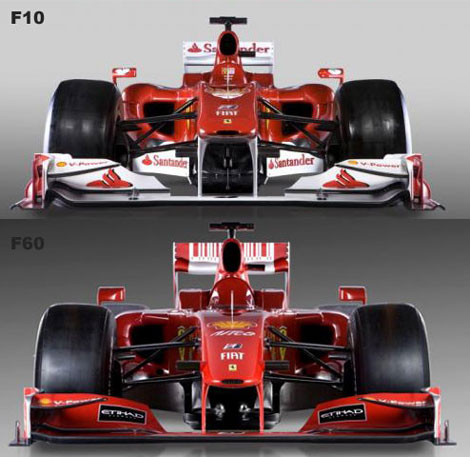 Porównanie Ferrari F10 i F60