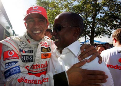 Lewis Hamilton z ojcem